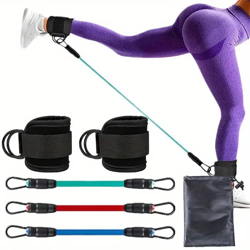 Athletic Training Resistance Bands, 5-Pack Adjustable TPE Ankle Bands with Comfortable Grip – Workout Equipment for Home Gym Equipment, Leg and Hip Training for Women and Men, Exercise Equipment,Sohochic