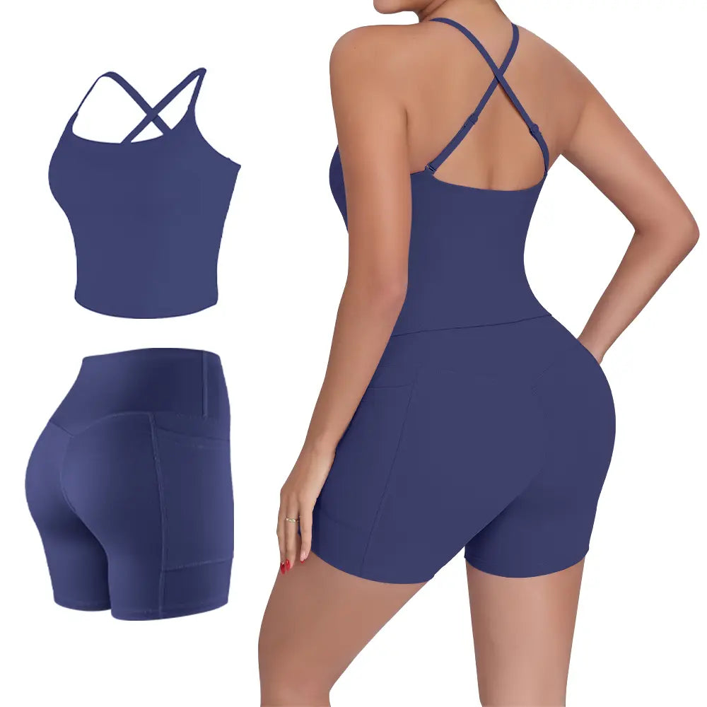 【FREE 3-DAY Shipping】2/3/4-Piece Workout Set S-2XL - Longline Sports Bra + Side Pockets Leggings/Shorts + Full Concealed Zip Jacket with Collar Shield – Women’S Yoga Outfit Activewear for Gym Running Training Lightweight Compression Sportswear