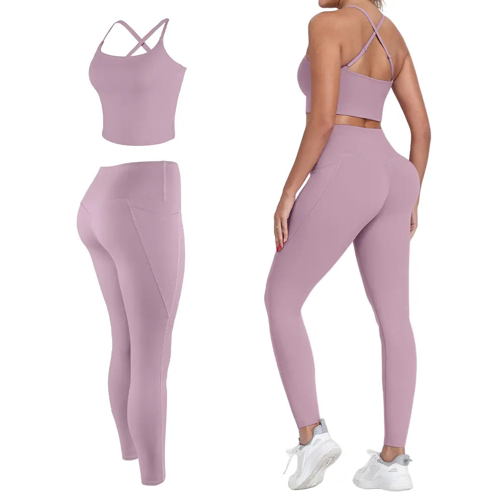 【FREE 3-DAY Shipping】2/3/4-Piece Workout Set S-2XL - Longline Sports Bra + Side Pockets Leggings/Shorts + Full Concealed Zip Jacket with Collar Shield – Women’S Yoga Outfit Activewear for Gym Running Training Lightweight Compression Sportswear