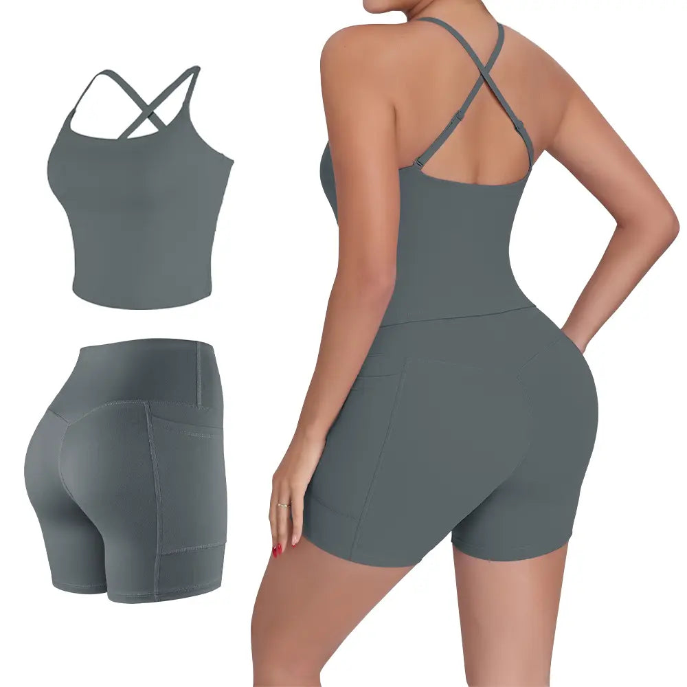 【FREE 3-DAY Shipping】2/3/4-Piece Workout Set S-2XL - Longline Sports Bra + Side Pockets Leggings/Shorts + Full Concealed Zip Jacket with Collar Shield – Women’S Yoga Outfit Activewear for Gym Running Training Lightweight Compression Sportswear