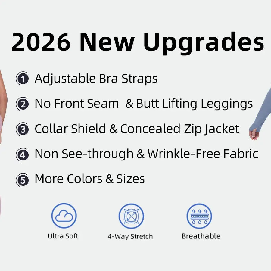 【FREE 3-DAY Shipping】2/3/4-Piece Workout Set S-2XL - Longline Sports Bra + Side Pockets Leggings/Shorts + Full Concealed Zip Jacket with Collar Shield – Women’S Yoga Outfit Activewear for Gym Running Training Lightweight Compression Sportswear