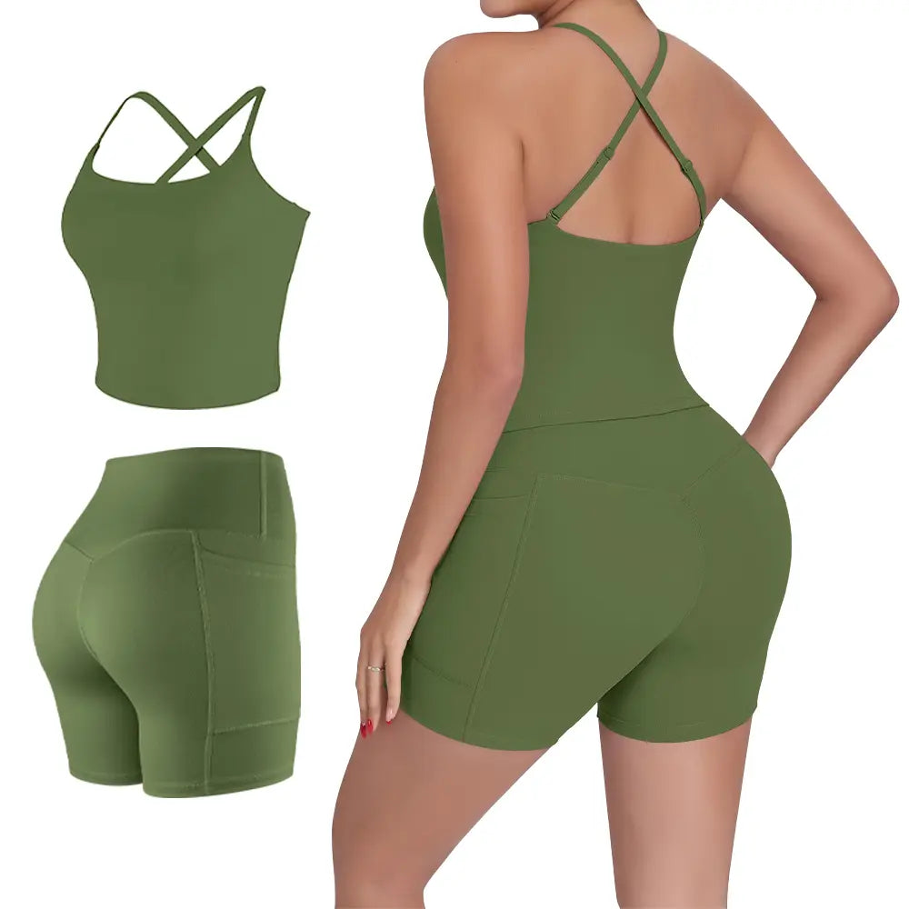 【FREE 3-DAY Shipping】2/3/4-Piece Workout Set S-2XL - Longline Sports Bra + Side Pockets Leggings/Shorts + Full Concealed Zip Jacket with Collar Shield – Women’S Yoga Outfit Activewear for Gym Running Training Lightweight Compression Sportswear
