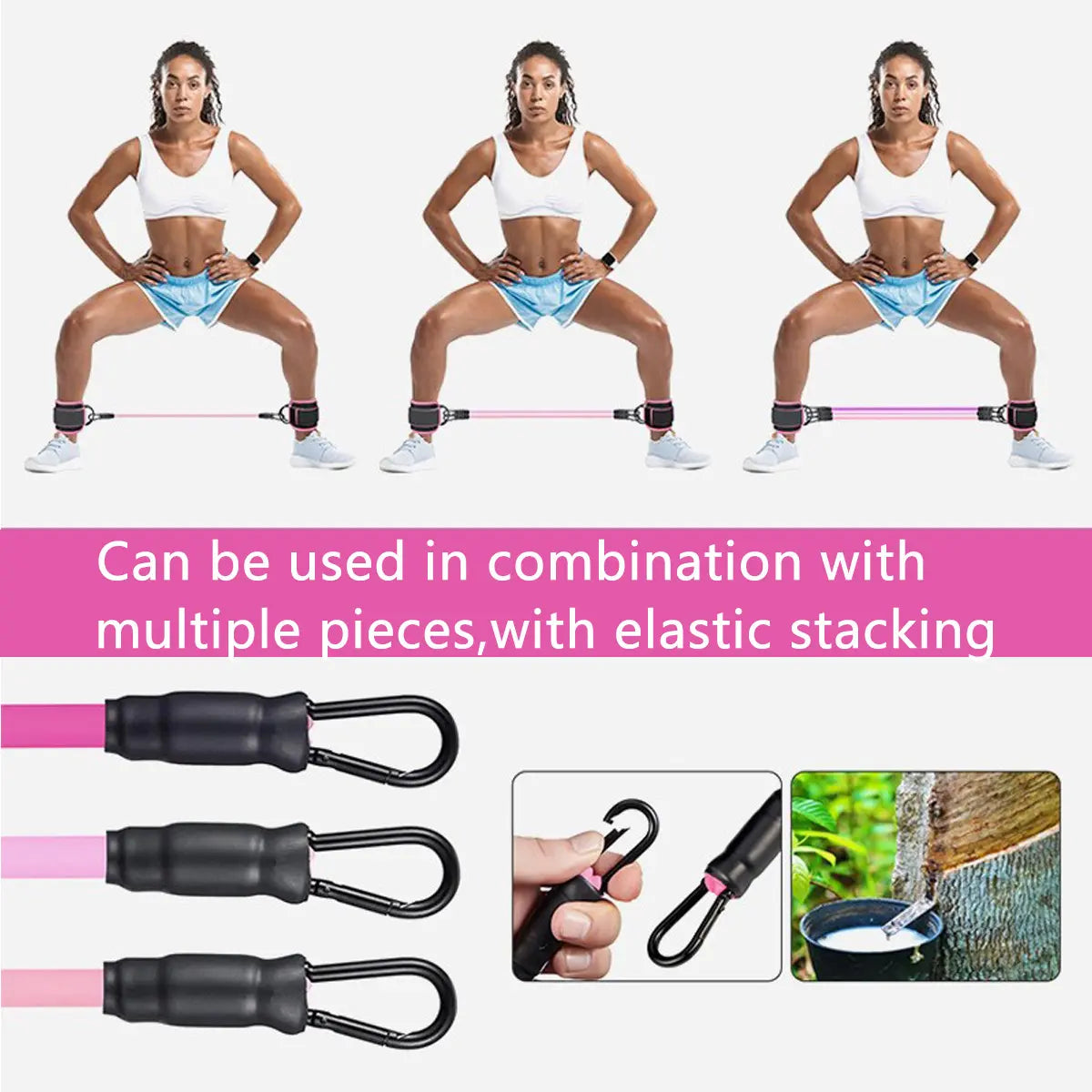 Athletic Training Resistance Bands, 5-Pack Adjustable TPE Ankle Bands with Comfortable Grip – Workout Equipment for Home Gym Equipment, Leg and Hip Training for Women and Men, Exercise Equipment,Sohochic