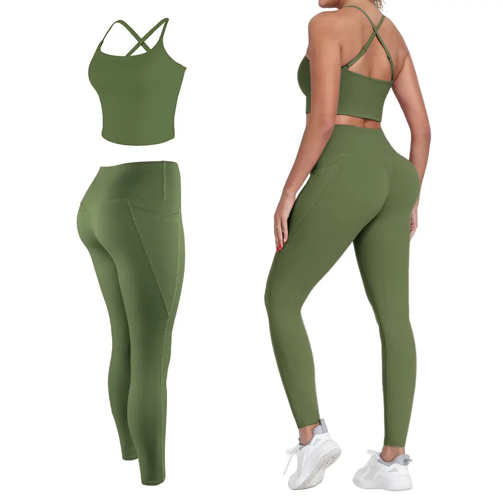 【FREE 3-DAY Shipping】2/3/4-Piece Workout Set S-2XL - Longline Sports Bra + Side Pockets Leggings/Shorts + Full Concealed Zip Jacket with Collar Shield – Women’S Yoga Outfit Activewear for Gym Running Training Lightweight Compression Sportswear