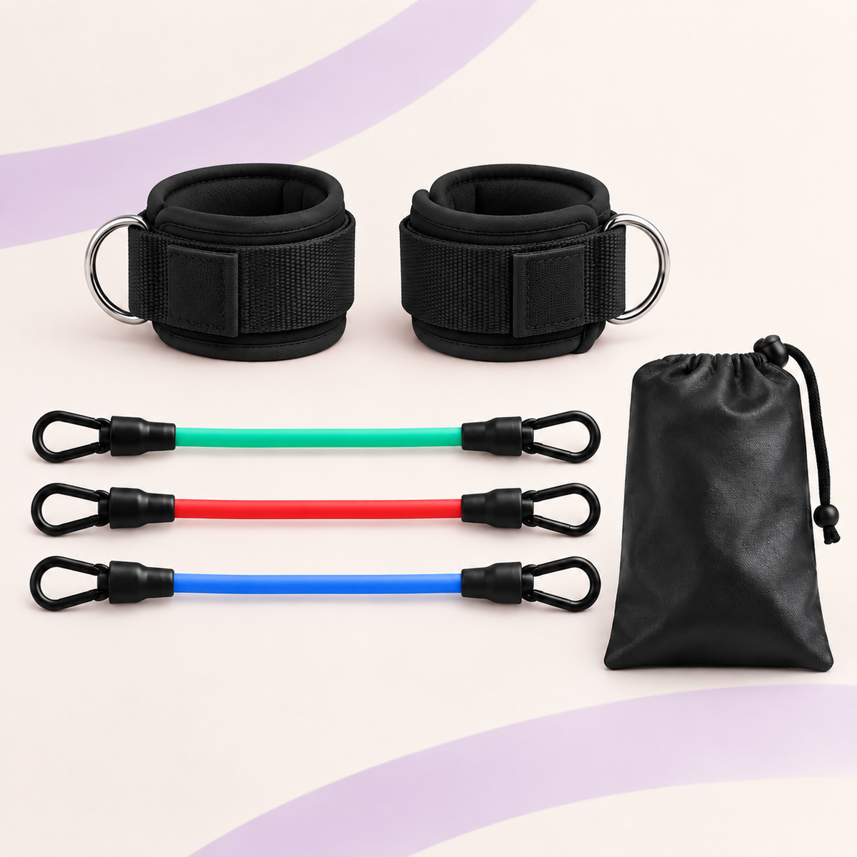 Athletic Training Resistance Bands, 5-Pack Adjustable TPE Ankle Bands with Comfortable Grip – Workout Equipment for Home Gym Equipment, Leg and Hip Training for Women and Men, Exercise Equipment,Sohochic