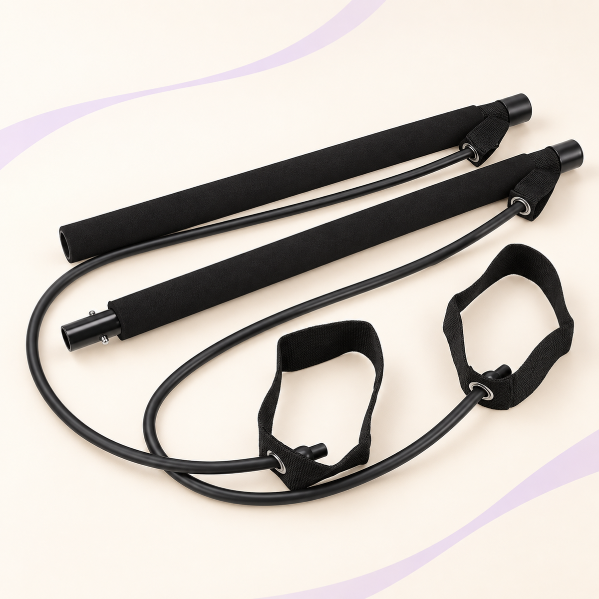 Multifunctional Pilates Bar with Yoga Chest Expansion Tension Rope Elastic Stretching Belt Fitness Back Trainer for Home Gym