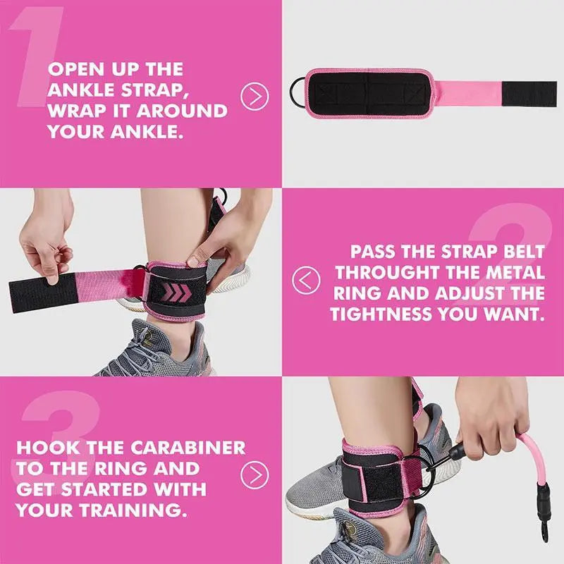 Athletic Training Resistance Bands, 5-Pack Adjustable TPE Ankle Bands with Comfortable Grip – Workout Equipment for Home Gym Equipment, Leg and Hip Training for Women and Men, Exercise Equipment,Sohochic