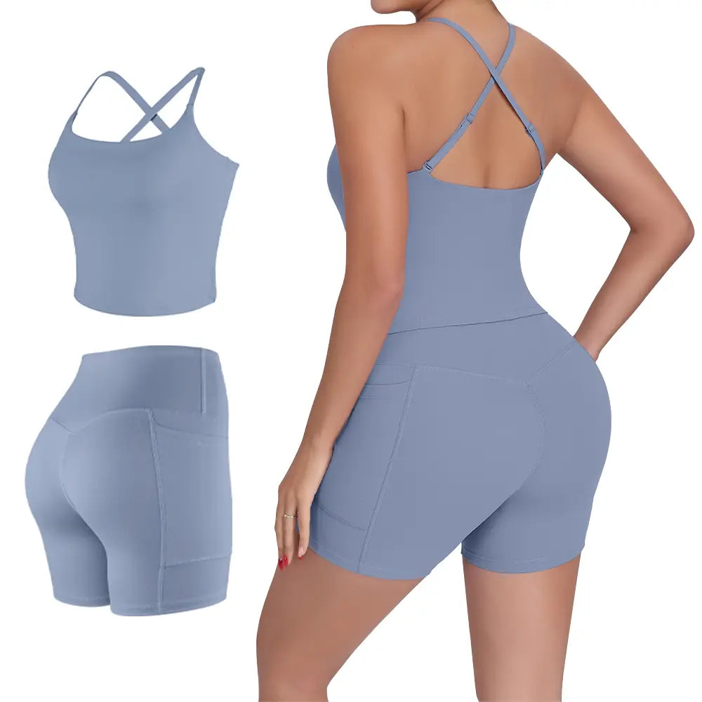【FREE 3-DAY Shipping】2/3/4-Piece Workout Set S-2XL - Longline Sports Bra + Side Pockets Leggings/Shorts + Full Concealed Zip Jacket with Collar Shield – Women’S Yoga Outfit Activewear for Gym Running Training Lightweight Compression Sportswear