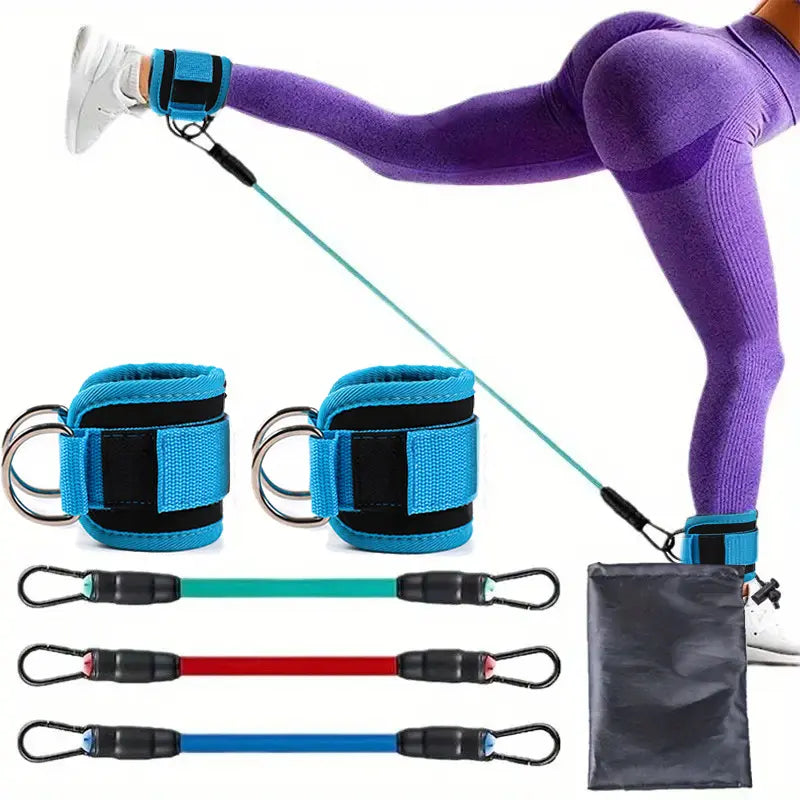 Athletic Training Resistance Bands, 5-Pack Adjustable TPE Ankle Bands with Comfortable Grip – Workout Equipment for Home Gym Equipment, Leg and Hip Training for Women and Men, Exercise Equipment,Sohochic