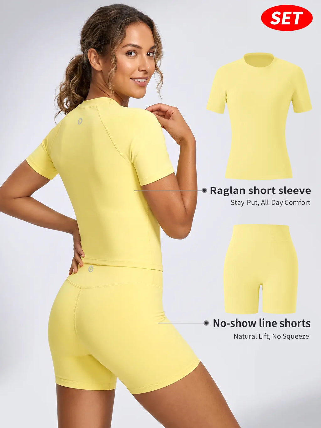 Uncia Active Women'S 2-Piece Tracksuit Set - Seamless-Free Shorts, Raglan Sleeves Tee with Flat Tummy & Glute-Lifting Fit, Workout Gym Matching Sets for Outdoor Yoga, 2 Piece Sets, Workout Sets for Women Summerwins Try It,Sohochic