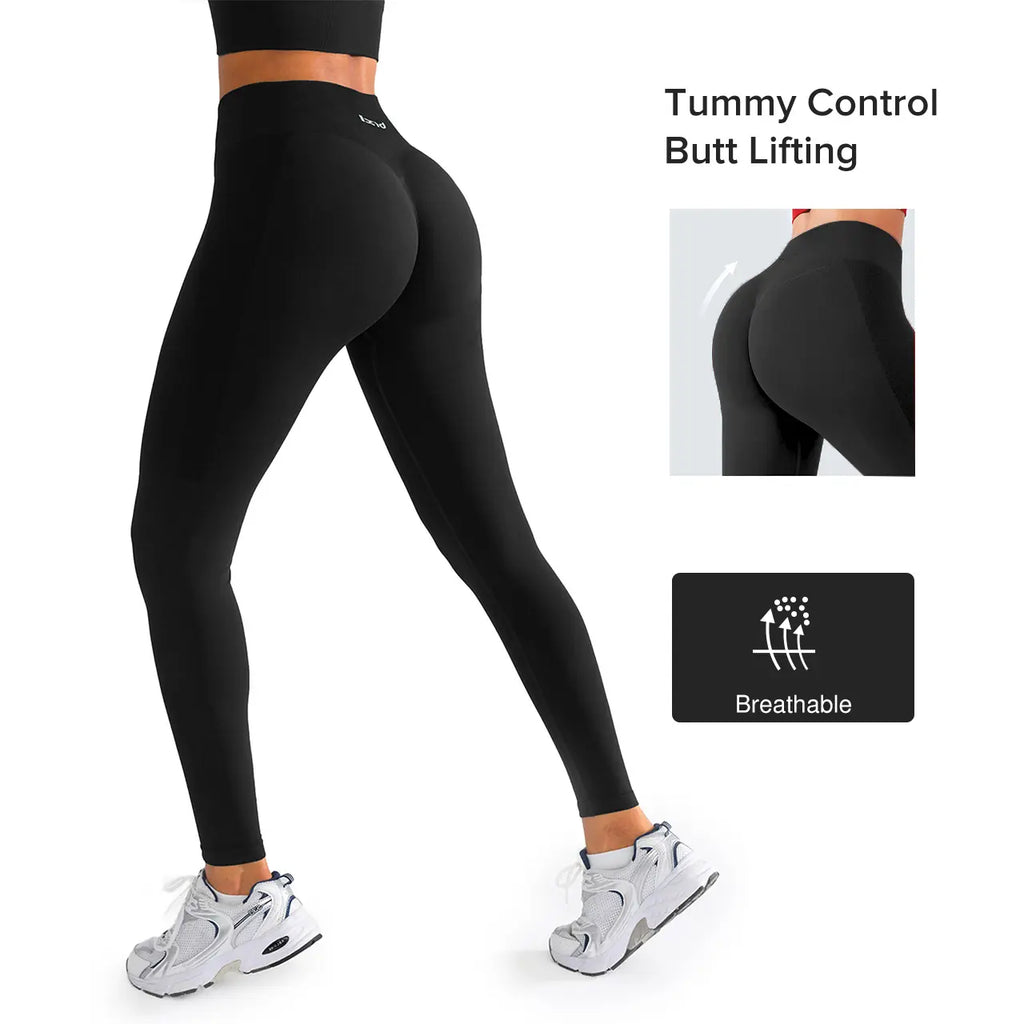 BRXL Brxlgrit Seamless High Waisted Tummy Control Yoga Pants Long Pants Gym Outfits Women Sports Tight Comfortable Fit Versatile Style for Gym Workout Four Season Leggings Spring Edition-Love,Back to School,Back to School Haul,Sohochic
