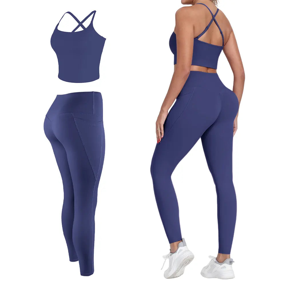 【FREE 3-DAY Shipping】2/3/4-Piece Workout Set S-2XL - Longline Sports Bra + Side Pockets Leggings/Shorts + Full Concealed Zip Jacket with Collar Shield – Women’S Yoga Outfit Activewear for Gym Running Training Lightweight Compression Sportswear