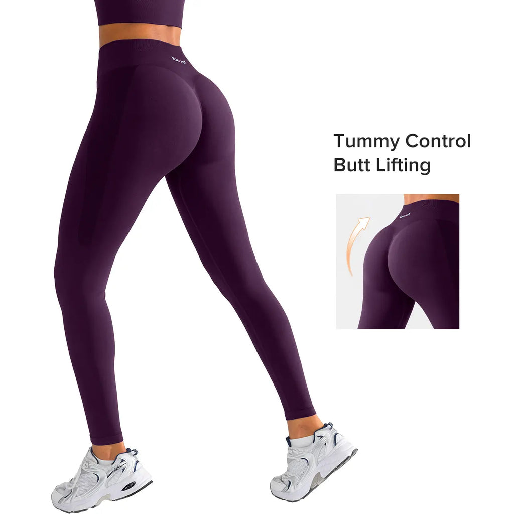BRXL Brxlgrit Seamless High Waisted Tummy Control Yoga Pants Long Pants Gym Outfits Women Sports Tight Comfortable Fit Versatile Style for Gym Workout Four Season Leggings Spring Edition-Love,Back to School,Back to School Haul,Sohochic