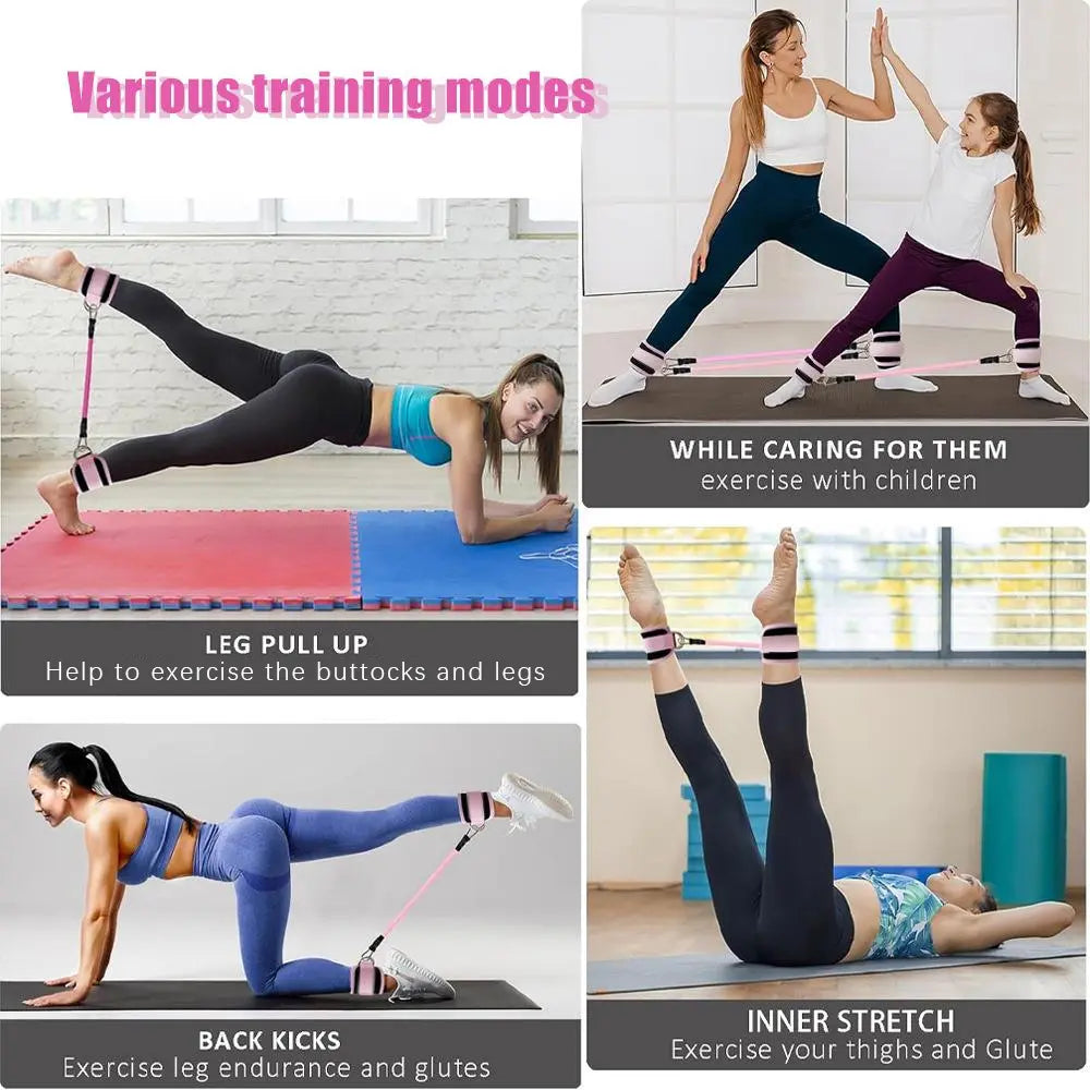 Athletic Training Resistance Bands, 5-Pack Adjustable TPE Ankle Bands with Comfortable Grip – Workout Equipment for Home Gym Equipment, Leg and Hip Training for Women and Men, Exercise Equipment,Sohochic